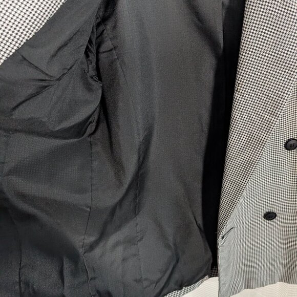 Vintage Houndstooth Blazer Black and White double-breasted Shoulder pads Size 10 - Picture 9 of 12